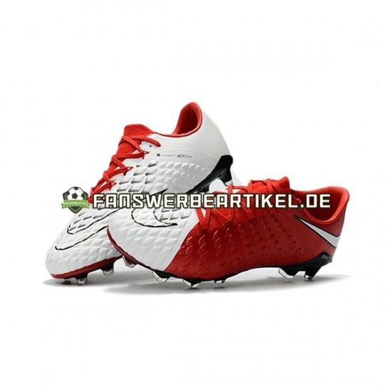 Nike HyperVenom Phantom III Elite FG Rot Weiß Fußballschuhe