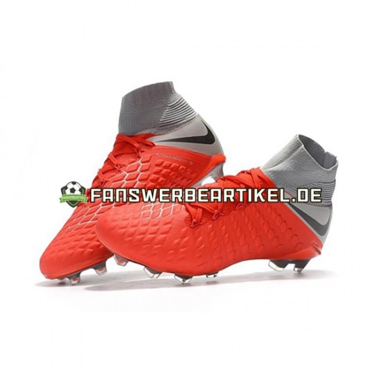 Nike Hypervenom Phantom 3 Elite DF FG Rot Grau Fußballschuhe