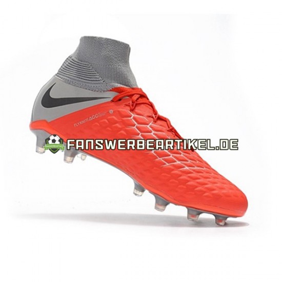 Nike Hypervenom Phantom 3 Elite DF FG Rot Grau Fußballschuhe