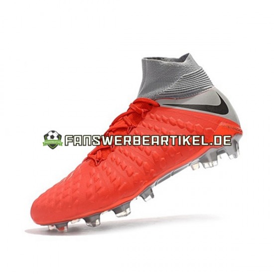 Nike Hypervenom Phantom 3 Elite DF FG Rot Grau Fußballschuhe