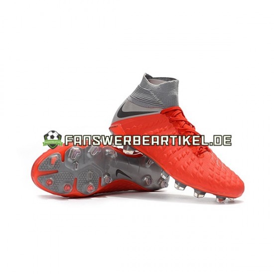 Nike Hypervenom Phantom 3 Elite DF FG Rot Grau Fußballschuhe