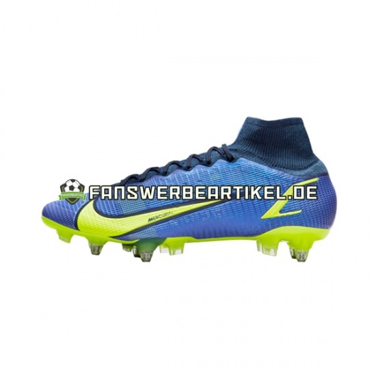 Nike Mercurial Superfly VIII Recharge Elite SG Pro AC Blau Gelb Fußballschuhe