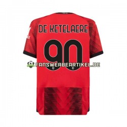 Charles De Ketelaere 90 Trikot AC Mailand Herren Heimausrüstung 2023-2024 Kurzarm