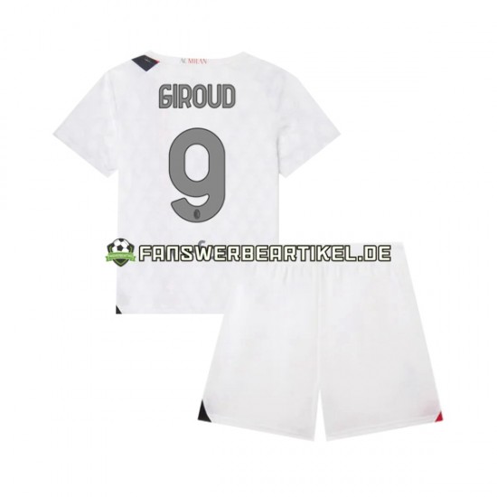 Olivier Giroud 9 Trikot AC Mailand Kinder Auswärtsausrüstung 2023-2024 Kurzarm