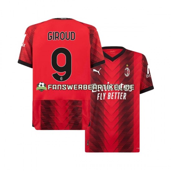 Olivier Giroud 9 Trikot AC Mailand Herren Heimausrüstung 2023-2024 Kurzarm