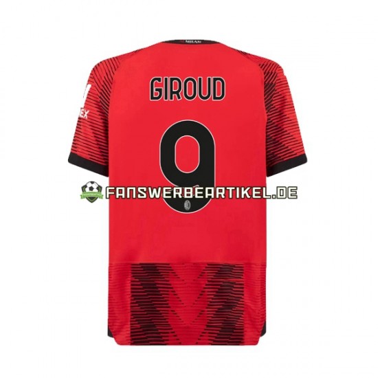 Olivier Giroud 9 Trikot AC Mailand Herren Heimausrüstung 2023-2024 Kurzarm