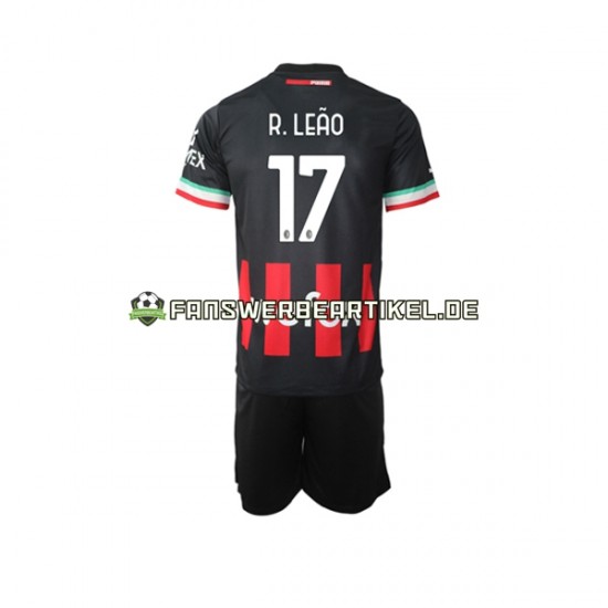 Rafael Leao 17 Trikot AC Mailand Kinder Heimausrüstung 2022-2023 Kurzarm