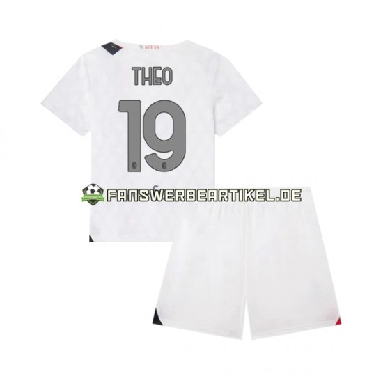 Theo 19 Trikot AC Mailand Kinder Auswärtsausrüstung 2023-2024 Kurzarm