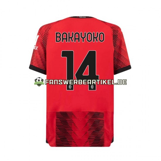 Tiemoue Bakayoko 14 Trikot AC Mailand Herren Heimausrüstung 2023-2024 Kurzarm