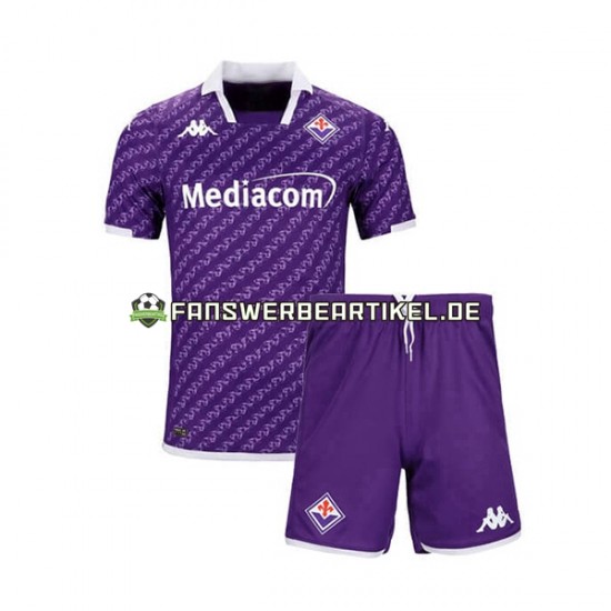 Trikot AC Florenz Kinder Heimausrüstung 2023-2024 Kurzarm