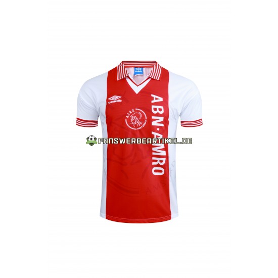 Retro -1995 Trikot Ajax Amsterdam Herren Heimausrüstung 1994 Kurzarm