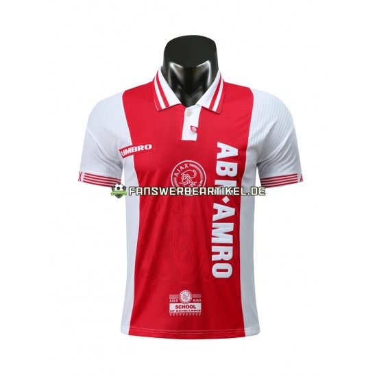 Retro 1997-1998 Trikot Ajax Amsterdam Herren Heimausrüstung Kurzarm