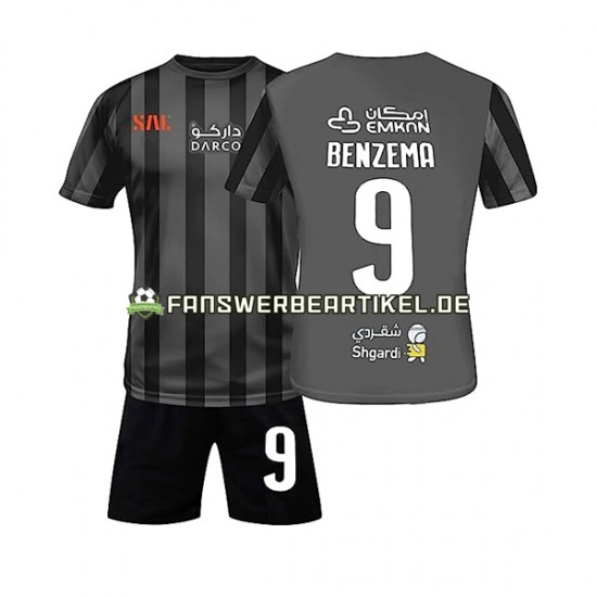 Benzema 9 Trikot Al-Ittihad Kinder Auswärtsausrüstung 2022-2023 Kurzarm