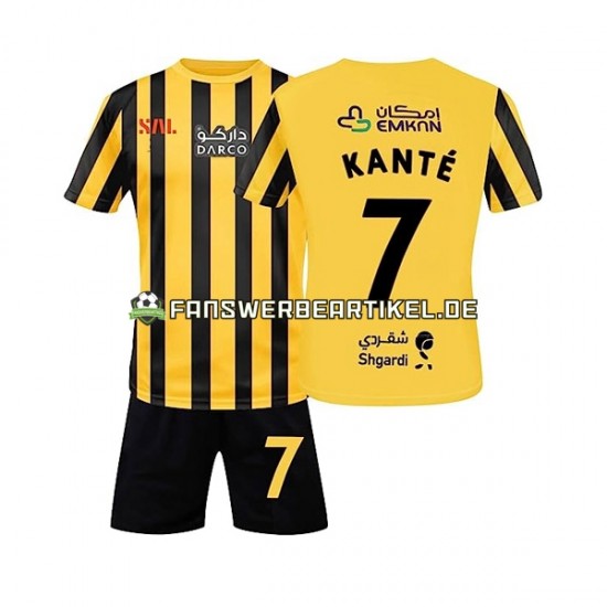 Kante 7 Trikot Al-Ittihad Kinder Heimausrüstung 2022-2023 Kurzarm