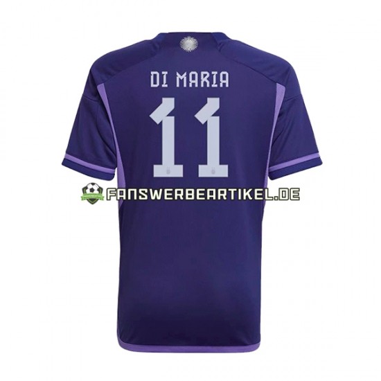 Di Maria 11 Trikot Argentinien Herren Auswärtsausrüstung WM 2022 Kurzarm