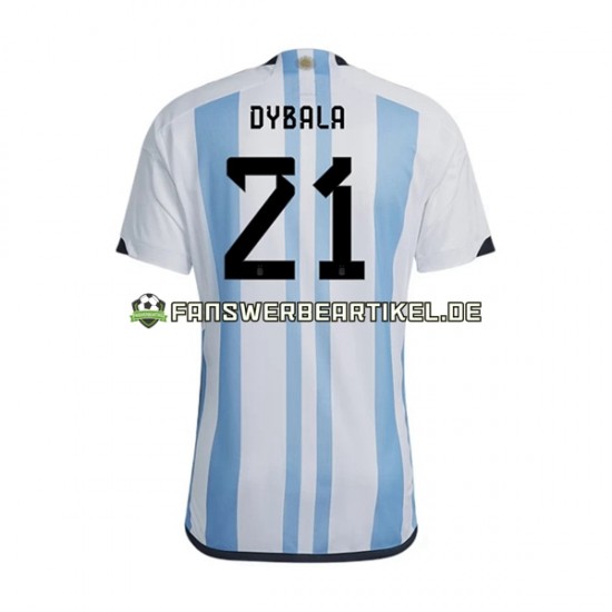 Dybala 21 Trikot Argentinien Herren Heimausrüstung WM 2022 Kurzarm