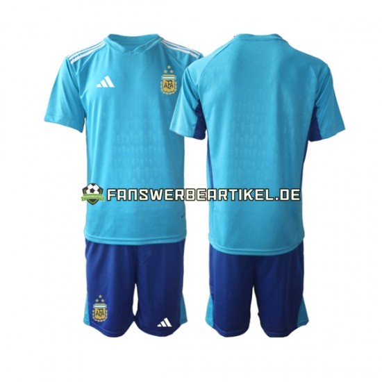 Torwart Trikot Argentinien Kinder Ausweich ausrüstung 2023-2024 Kurzarm