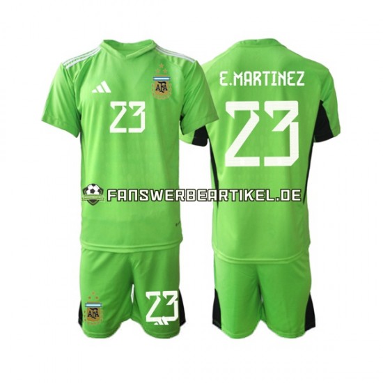 Emiliano Martinez 23 Torwart Trikot Argentinien Kinder Heimausrüstung WM 2022 Kurzarm