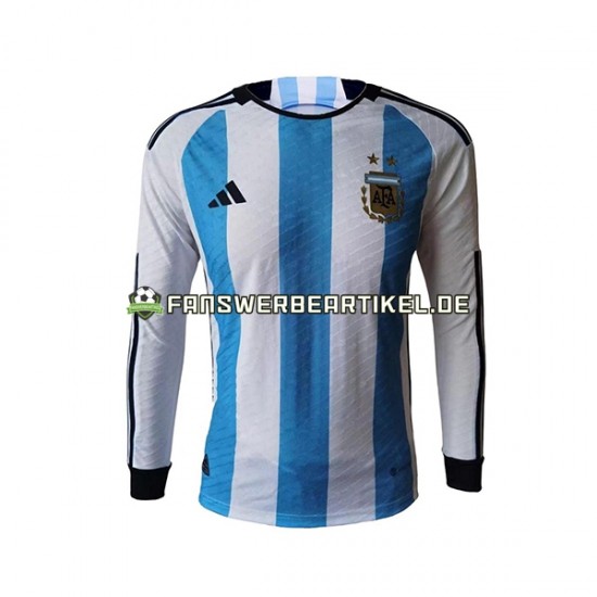 Trikot Argentinien Herren Heimausrüstung WM 2022 Langarm