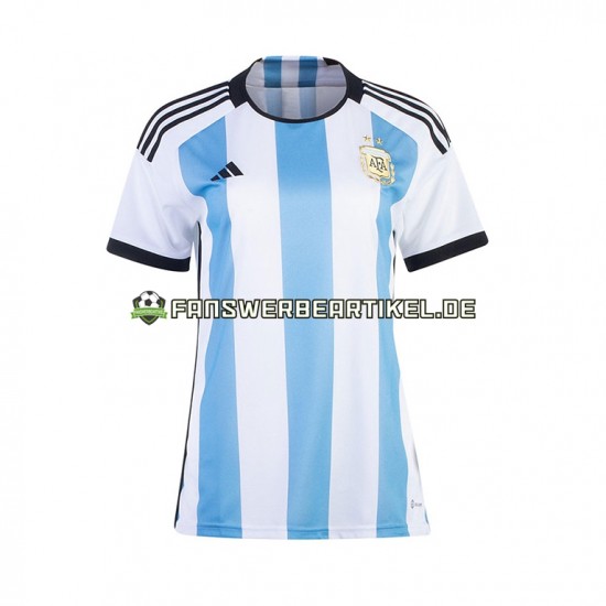 Trikot Argentinien Dame Heimausrüstung WM 2022 Kurzarm