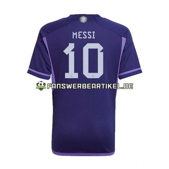 Lionel Messi 10 Trikot Argentinien Herren Auswärtsausrüstung WM 2022 Kurzarm