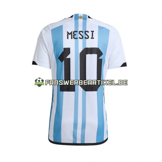 Lionel Messi 10 Trikot Argentinien Herren Heimausrüstung WM 2022 Kurzarm