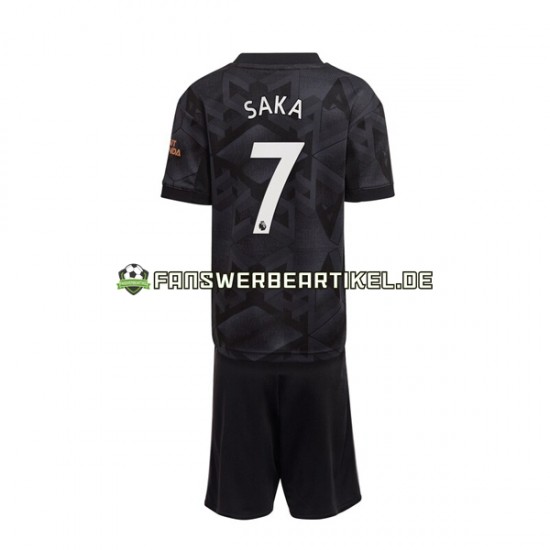 Saka 7 Trikot Arsenal Kinder Auswärtsausrüstung 2022-2023 Kurzarm