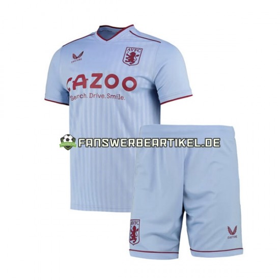 Trikot Aston Villa Kinder Auswärtsausrüstung 2022-2023 Kurzarm