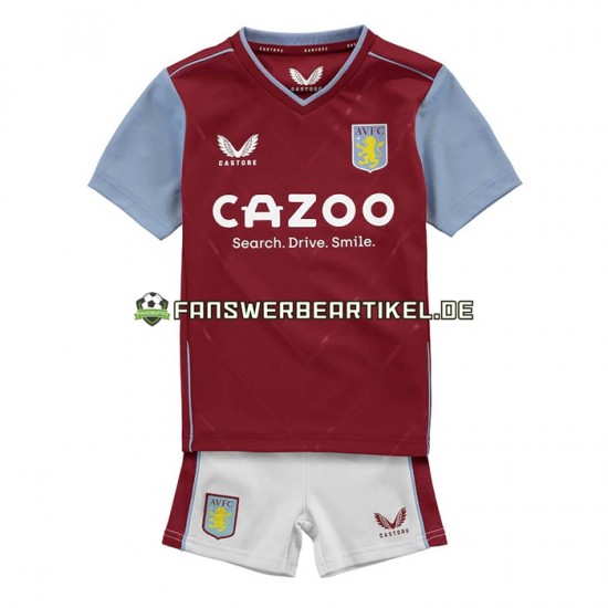 Trikot Aston Villa Kinder Heimausrüstung 2022-2023 Kurzarm