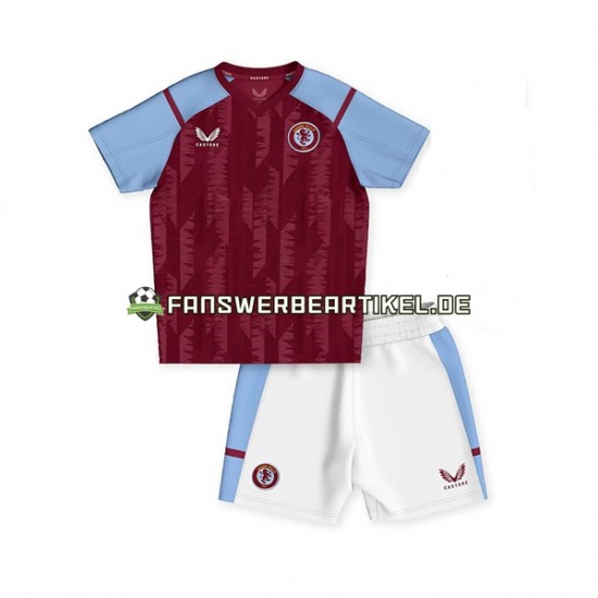 Trikot Aston Villa Kinder Heimausrüstung 2023-2024 Kurzarm