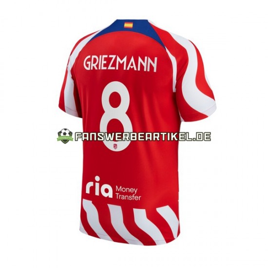 Antoine Griezmann 8 Trikot Atlético Madrid Herren Heimausrüstung 2022-2023 Kurzarm