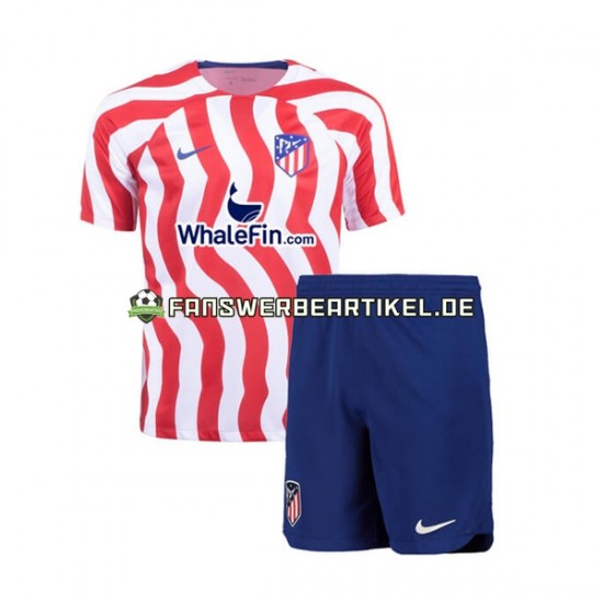 Trikot Atlético Madrid Kinder Heimausrüstung 2022-2023 Kurzarm