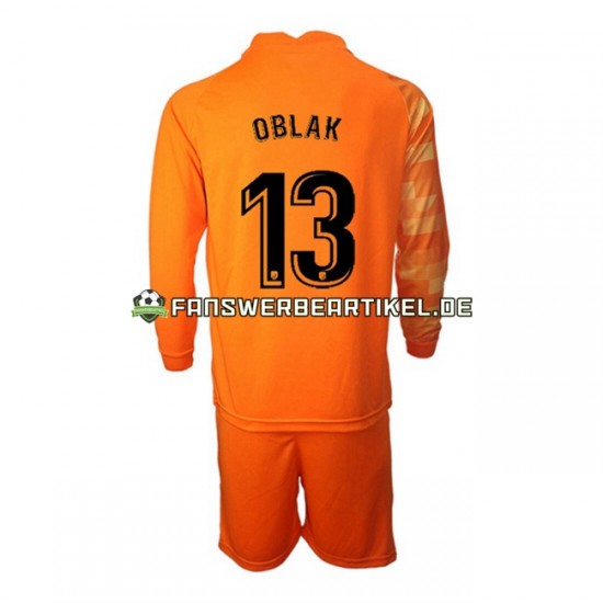 Jan Oblak 13 Torwart Trikot Atlético Madrid Kinder Heimausrüstung 2021-2022 Langarm