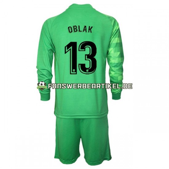 Jan Oblak 13 Torwart Trikot Atlético Madrid Kinder Ausweich ausrüstung 2021-2022 Langarm