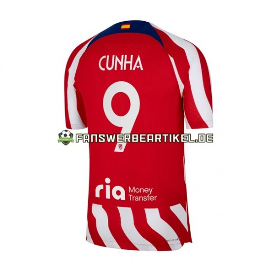 Matheus Cunha 9 Trikot Atlético Madrid Herren Heimausrüstung 2022-2023 Kurzarm