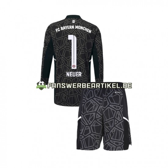 Manuel Neuer 1 Torwart Trikot FC Bayern München Kinder Auswärtsausrüstung 2022-2023 Langarm