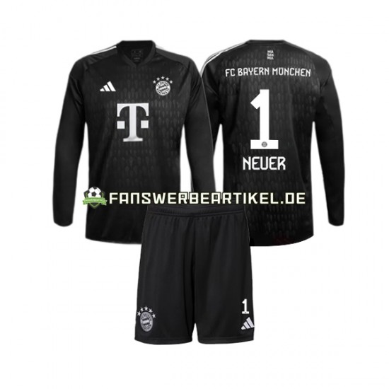 Manuel Neuer 1 Torwart Trikot FC Bayern München Kinder Heimausrüstung 2023-2024 Langarm