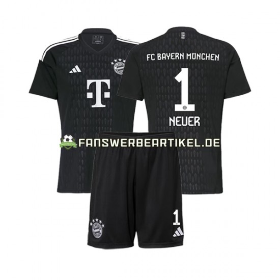 Manuel Neuer 1 Torwart Trikot FC Bayern München Kinder Heimausrüstung 2023-2024 Kurzarm