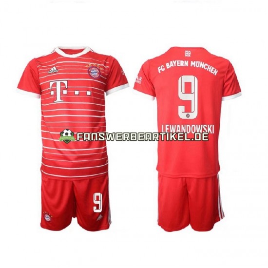 Lewandowski 9 Trikot FC Bayern München Kinder Heimausrüstung 2022-2023 Kurzarm