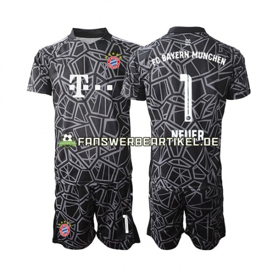 Manuel Neuer 1 Torwart Trikot FC Bayern München Kinder Heimausrüstung 2022-2023 Kurzarm