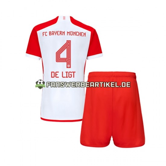 Matthijs de Ligt 4 Trikot FC Bayern München Kinder Heimausrüstung 2023-2024 Kurzarm