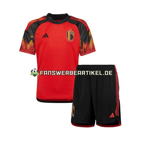 Trikot Belgien Kinder Heimausrüstung WM 2022 Kurzarm