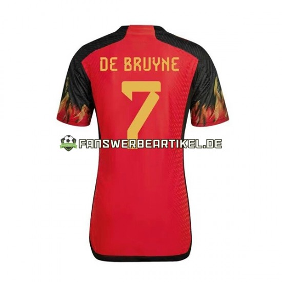 De Bruyne 7 Trikot Belgien Herren Heimausrüstung WM 2022 Kurzarm