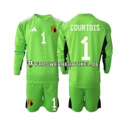 Courtois 1 Torwart Trikot Belgien Kinder Heimausrüstung 2021-2022 Langarm