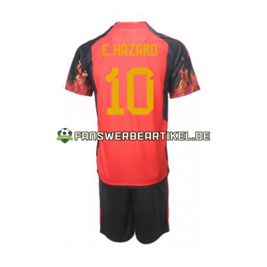 Hazard 10 Trikot Belgien Kinder Heimausrüstung WM 2022 Kurzarm