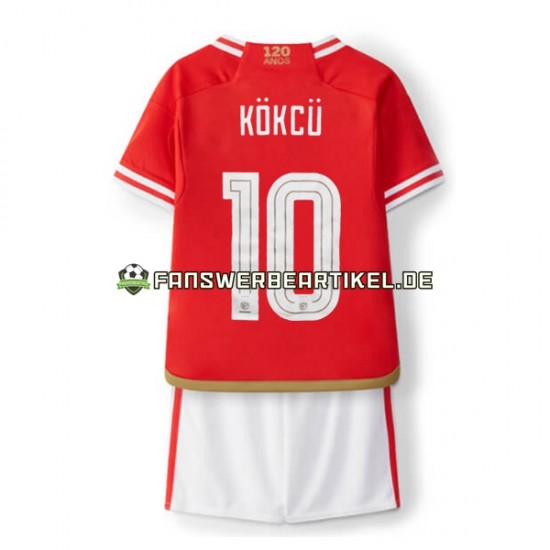 Orkun Kokcu 10 Trikot Benfica Kinder Heimausrüstung 2023-2024 Kurzarm