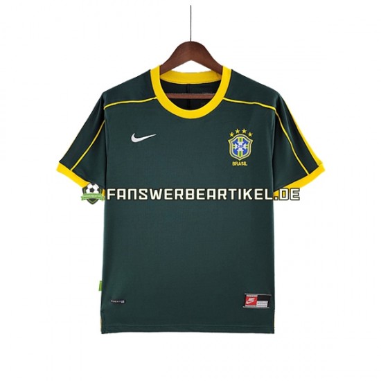 Retro 1998 Torwart Trikot Brasilien Herren Auswärtsausrüstung Kurzarm