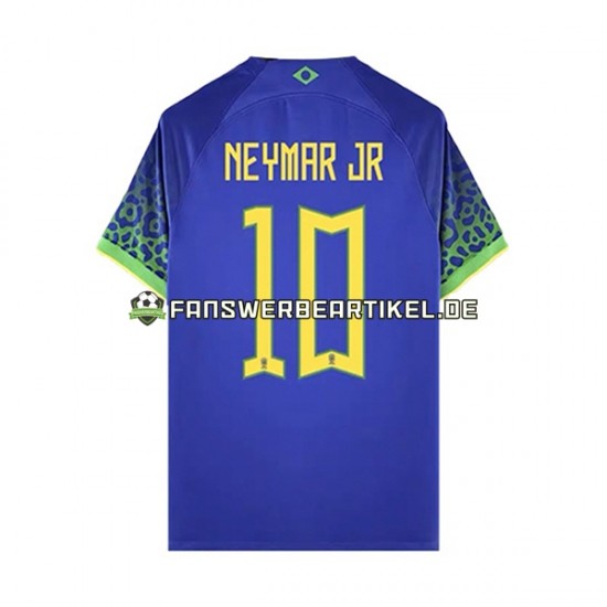 Neymar JR 10 Trikot Brasilien Herren Auswärtsausrüstung WM 2022 Kurzarm