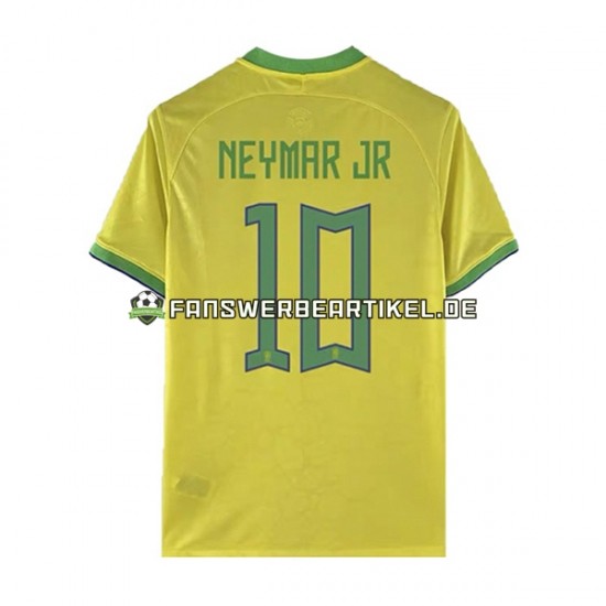 Neymar JR 10 Trikot Brasilien Herren Heimausrüstung WM 2022 Kurzarm