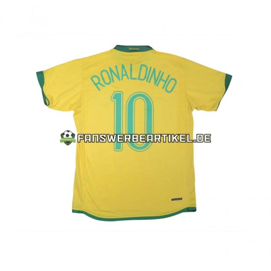 RONALDINHO 10 Retro Trikot Brasilien Herren Heimausrüstung 2006 Kurzarm